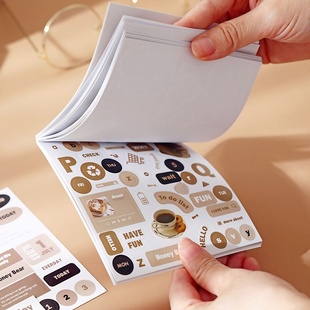 自由拼贴手帐杂志贴纸本韩系ins美式 复古手账贴纸一本deco贴纸书