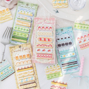 陌墨叮叮蛋糕坊可爱烘焙异形索引便利贴有粘性学生用留言n次贴