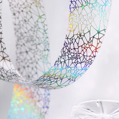 织梦师夜斓虹光PET手账胶带立体油墨复古手帐素材打底网格diy贴纸