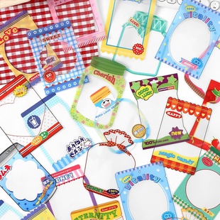 infeelme糖果分享PET大尺寸手帐贴纸透明防水边框对话框手账贴画