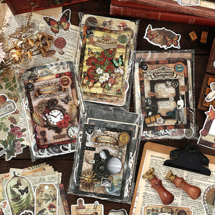 junk 复古素材材料包时光收藏匣手账便签贴纸 journal垃圾手帐美式