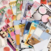 芯陌玩趣便签纸素材本书写纸小机关折叠日系复古古早苹果手帐素材