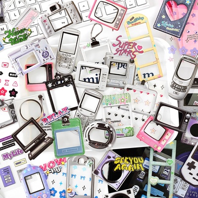 infeelme漫长热爱白卡PET手帐素材包复古韩系ins风杂志手账贴纸