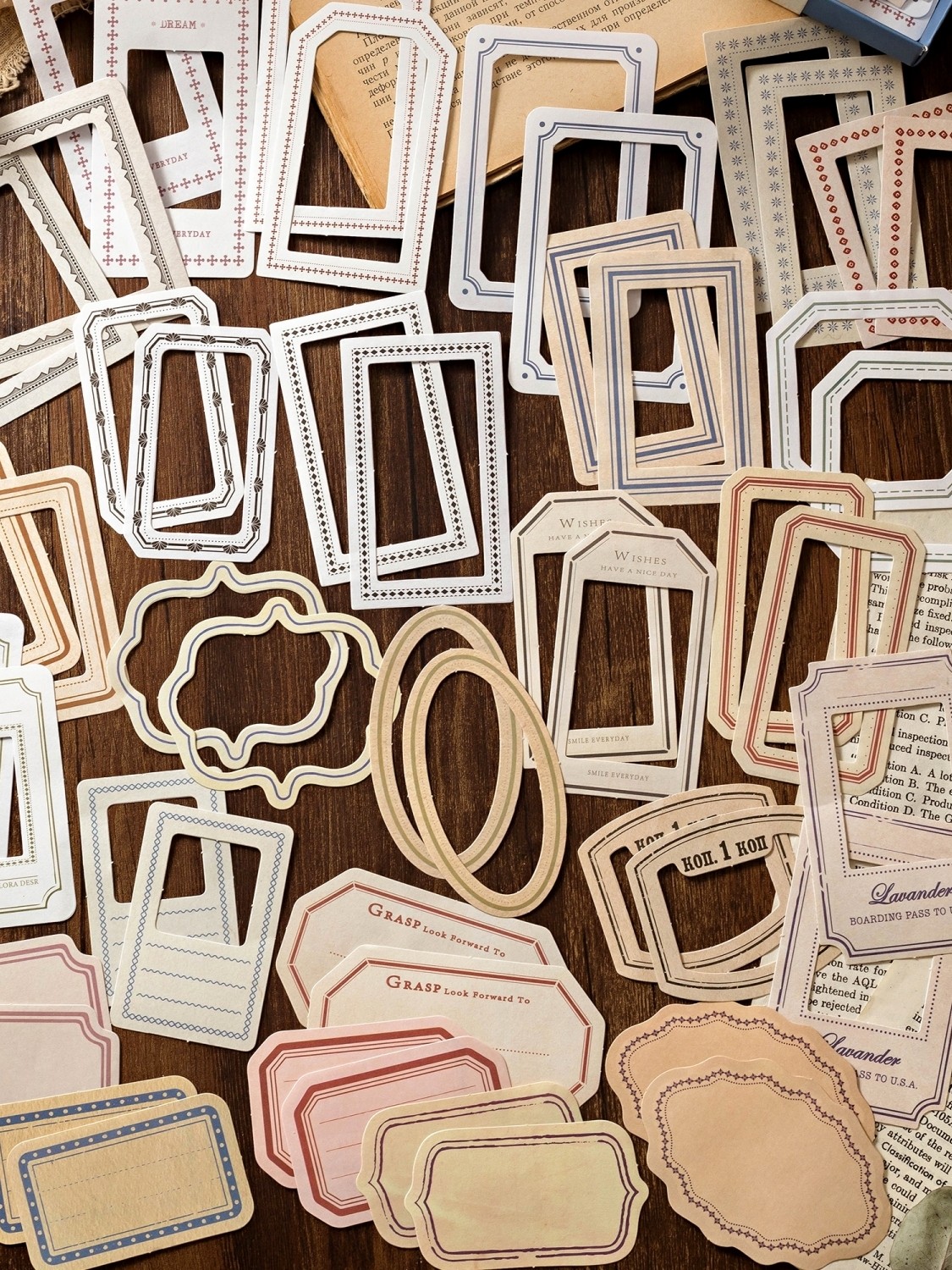 스티커 조합 세트 콜라주 환상 중공 테두리 대화 상자 미국 복고풍 핸드북 소재 스티커