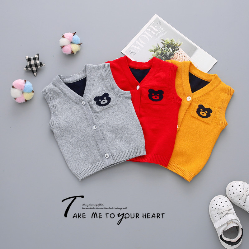baby Autumn pure cotton baby full moon One hundred days Sweater Vest child vest Cardigan Vest sweater vestin the Children/Baby/Family fitted , Vest  category - from Buy2taobao.com to provide professional Taobao agent buy service