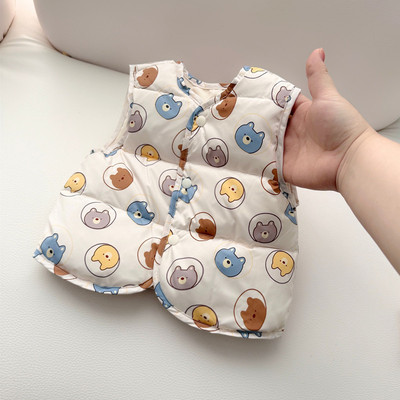 宝宝冬季保暖马甲婴儿衣服男女儿童白鸭绒羽绒服婴幼儿内胆小马甲