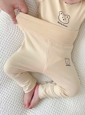 婴儿保暖德绒高腰护肚裤子秋裤男女宝宝哈伦大PP裤0-6-12个月秋冬