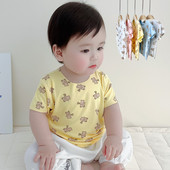 卡通莫代尔儿童半袖 婴儿无骨短袖 T恤男女宝宝夏装 女童男童t恤薄