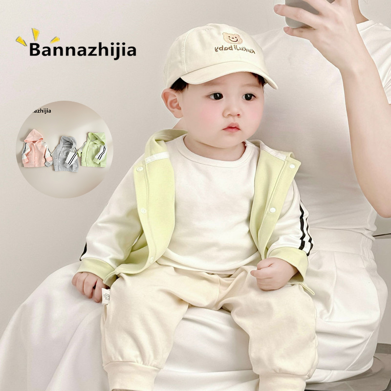 宝宝春季棒球服连帽子小开衫外套