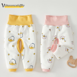 子高腰护肚新生儿棉裤 婴幼儿裤 男女宝宝开档裤 婴儿秋冬保暖棉裤