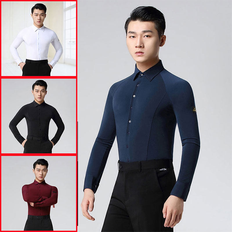 练功服摩登舞男舞衣丹宝罗男上衣