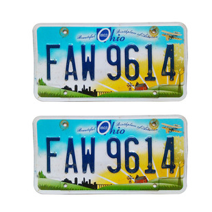 定制美国俄亥俄州亖品模型车牌玩具车牌照号码3D金属字RC攀爬越野