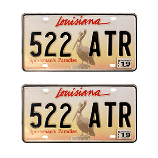 美国路易斯安拉州玩具车牌照定制模型车牌号3D金属字怀旧情怀装饰