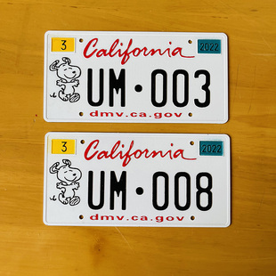 美国加州车牌定制1/10金属立体字情怀钥匙扣怀旧冰箱挂件攀爬车牌
