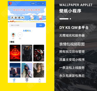 抖音表情包壁纸头像视频取图制作小程序搭建微信流量主广告赚钱