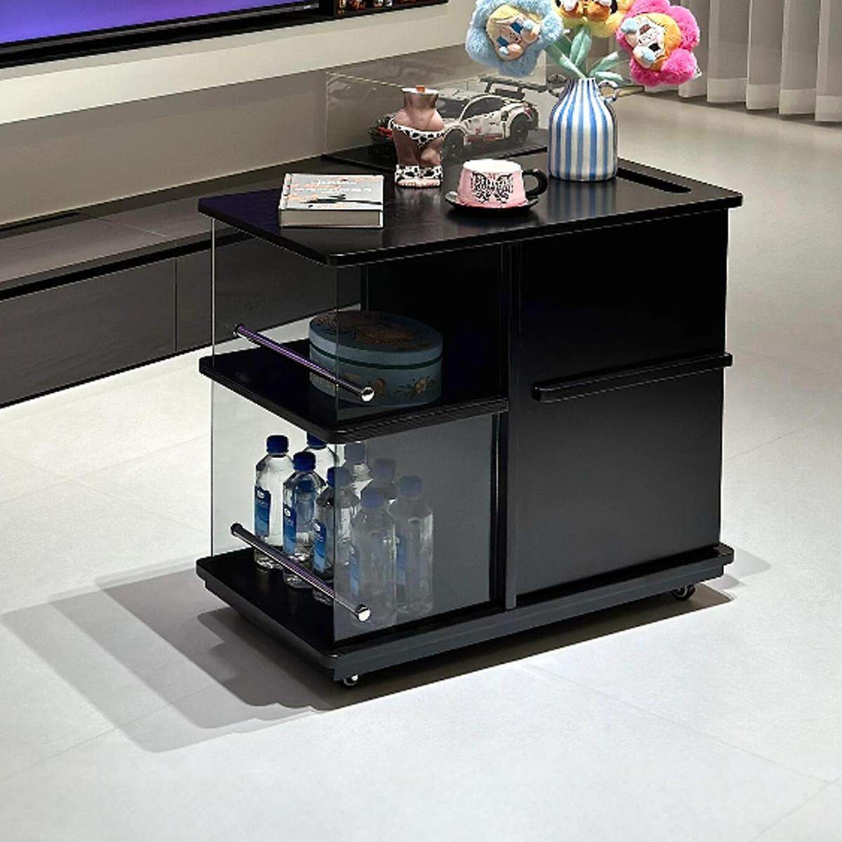 奈斯/法式中古小推车家用沙发边几边柜储物柜客厅可移动茶水柜