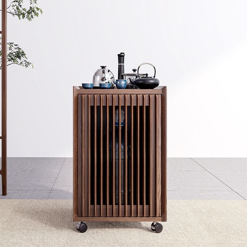 北欧全实木茶水柜烧水壶一体储茶柜办公室茶桌客厅阳台边柜茶水台