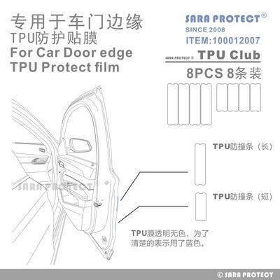 专用于汽车车门边缘 防擦 防撞 TPU保护膜 保护条[SARA PROTECT]