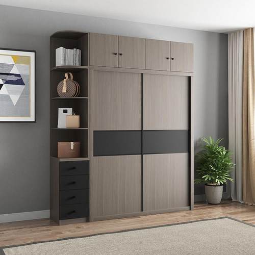 衣柜简约现代移门衣橱柜子出租房用衣柜家用卧室北欧推拉门大衣柜