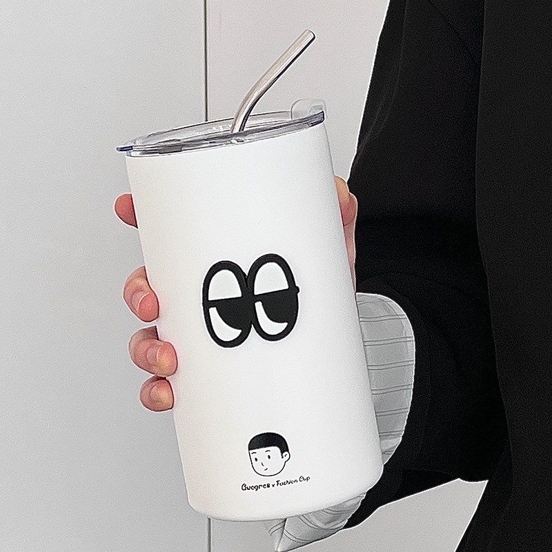 精选大容量咖啡杯保温杯便携随行杯男办公室泡茶水杯女生车载吸管