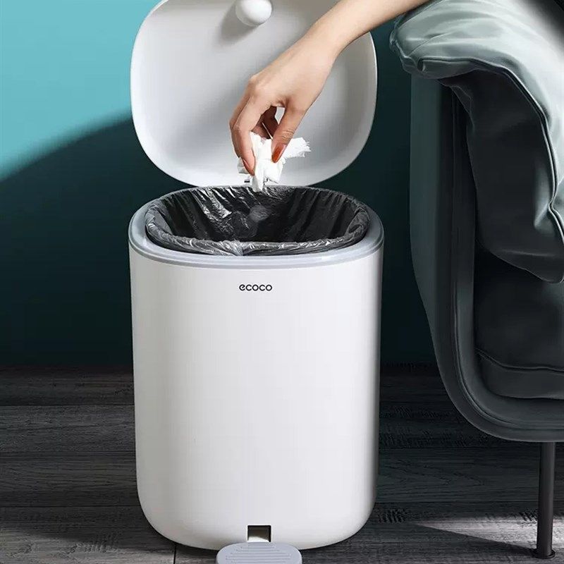 家用垃圾桶客厅卫生间厕所带盖脚踩脚踏手按简约大容量厨余专用筒