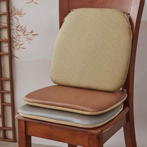 夏天凉席坐垫实木椅子餐桌椅垫马蹄形家用防滑可拆洗夏季冰藤座垫