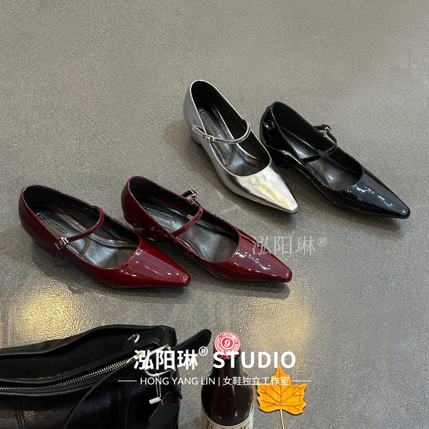 泓阳琳～银色漆皮粗跟玛丽珍鞋女2026春新款一字扣单鞋气质高跟鞋,女鞋,玛丽珍鞋,淘宝优惠券,粉丝福利购,淘宝优惠卷