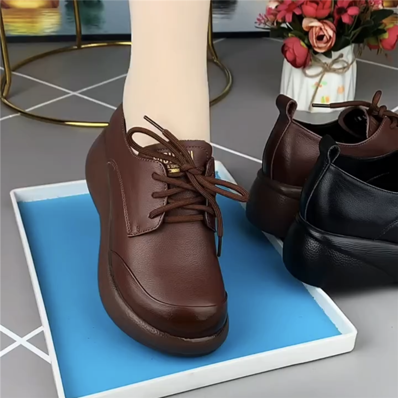 单鞋女真皮复古软底皮鞋