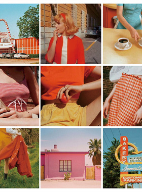 INS同款韩风复古法式卡片套装墙面装饰卡摄影拍照道具美女背景