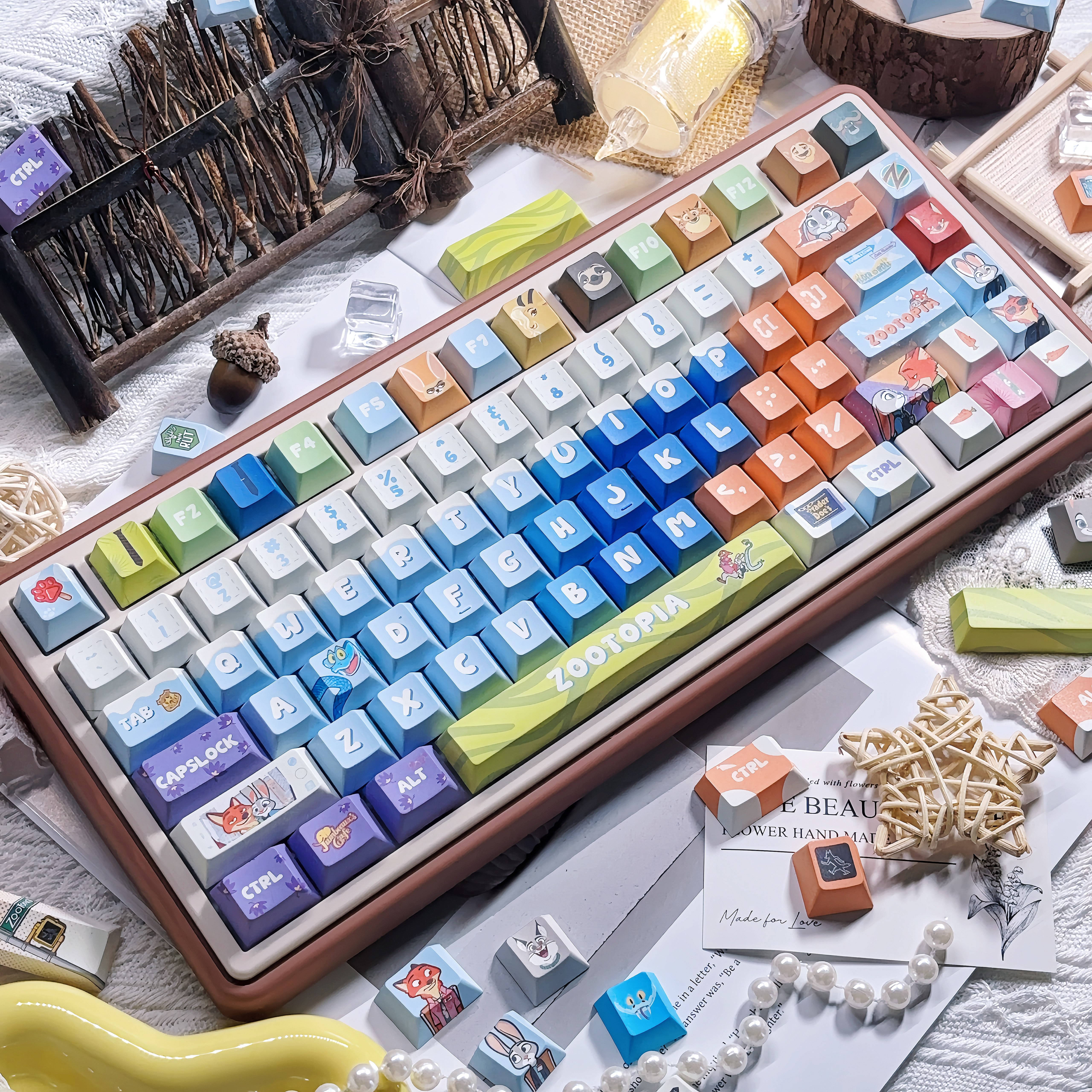疯狂动物城键帽适配办公游戏笔记本台式机键盘漫画风键盘键帽