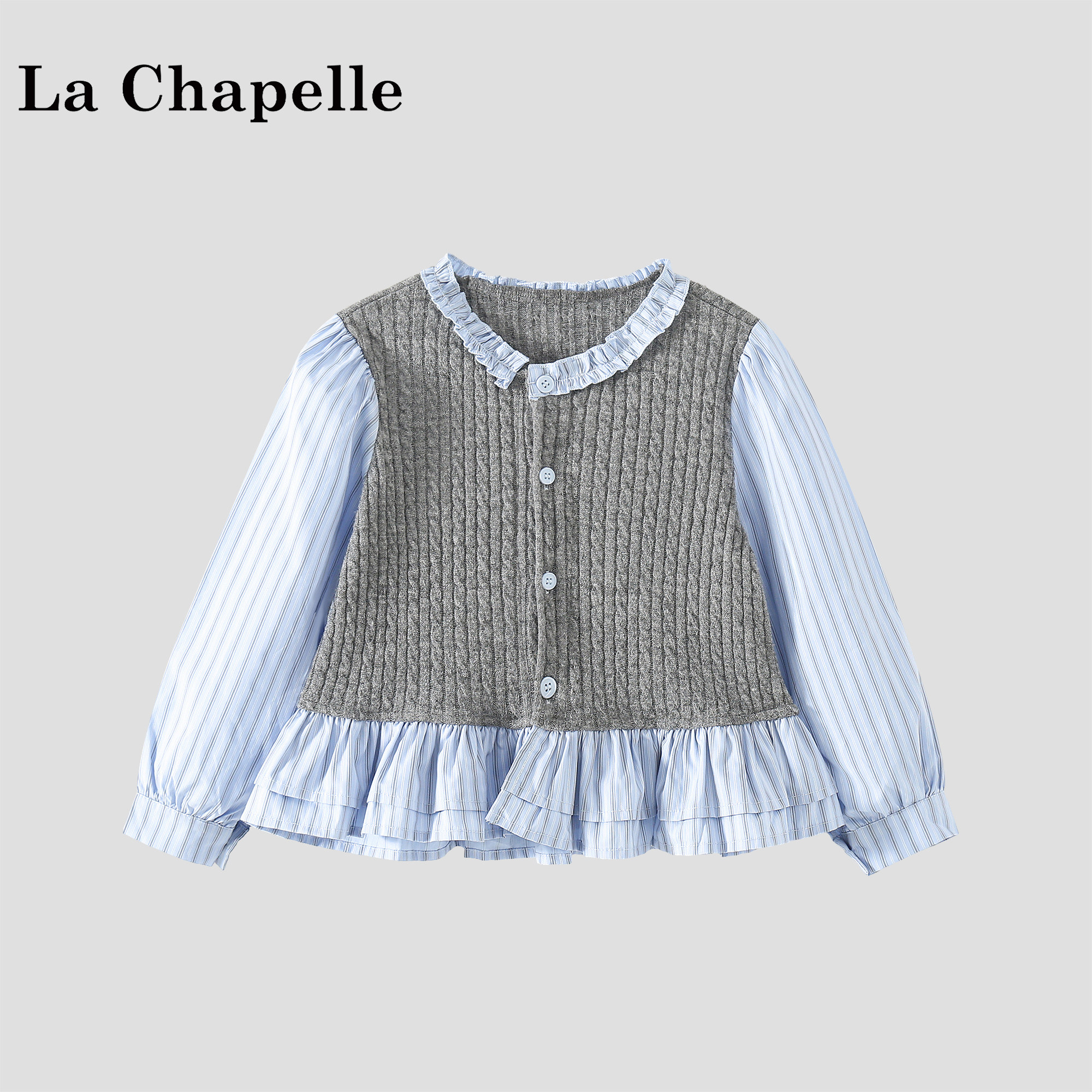 女孩韩系假两件秋装上衣儿童衣服