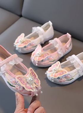 【粉丝福利】女童鞋子夏季新款绣花舞蹈鞋民族风演出鞋XOW034