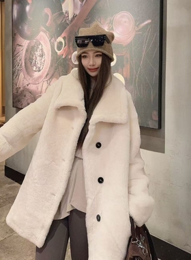 【WK】”古巴枫糖拿铁“进口原生态羊皮毛一体皮草外套 K8862