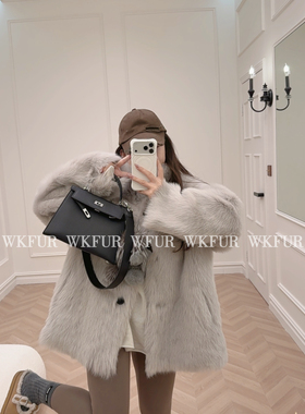 【WK】“雪和冬日”进口托卡直毛羊皮毛一体皮草外套 K54011