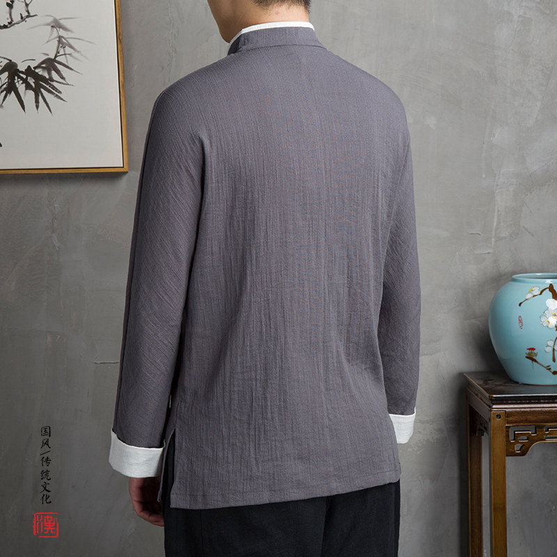 CUSTOMIZED LOGO EMBROIDERY HIGH-END OLD CHINESE MEDICINE HALL PHYSICIAN UNIFORM THERAPIST MASSAGER SIMPLE TANG COSTUME LIGHT AND THIN ANCIENT COSTUME