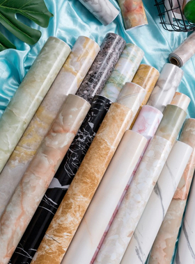 加厚防水大理石纹自粘贴纸厨房防油贴橱柜桌灶台家具翻新墙贴壁纸