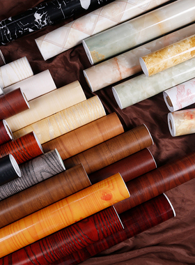 自粘加厚防水木纹贴纸自贴墙纸衣橱柜旧房门书桌家具翻新墙贴壁纸