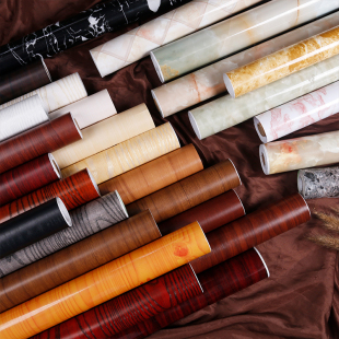 自粘加厚防水木纹贴纸自贴墙纸衣橱柜旧房门书桌家具翻新墙贴壁纸