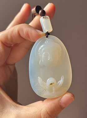 七日拂晓《无言》雕刻人物 白玉髓水草花纹 系列作品 海洋玉髓
