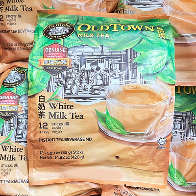马来西亚原装进口旧街场白奶茶三合一速溶奶茶冲饮奶茶粉420g袋装