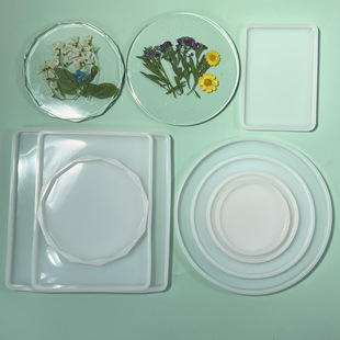 diy18cm14cm10cm圆形长方形正方形菱形杯垫硅胶滴胶模具 亚马逊