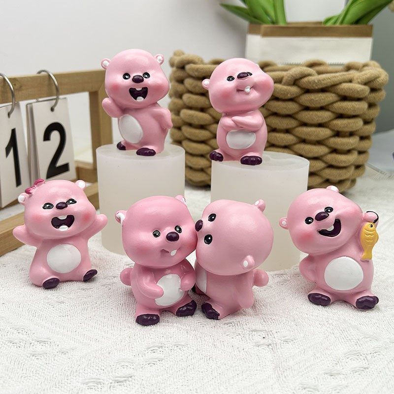 小露比小海狸香薰石膏娃娃硅胶模具 diy巧克力蛋糕烘焙装饰模具