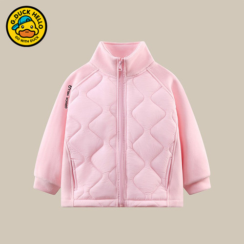 小黄鸭儿童春秋装摇粒绒外套