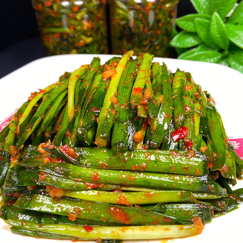 江西农家自制腌韭菜香辣小吃下饭菜泡菜咸菜酱菜辣椒酱即食400克