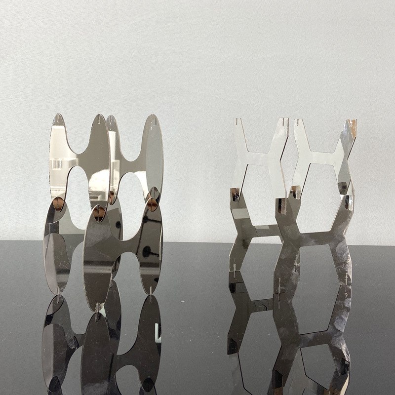 现代简约几何金属艺术品摆件H形摆设家居样板房酒柜电视柜装饰品