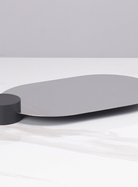 北欧极简托盘镜面不锈钢薄片首饰收纳盘样板间售楼处家居装饰摆件