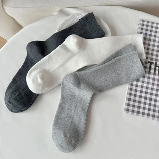 袜子女款 可穿 堆堆袜纯色棉袜长筒袜子冬加厚白色黑色袜子诸暨四季