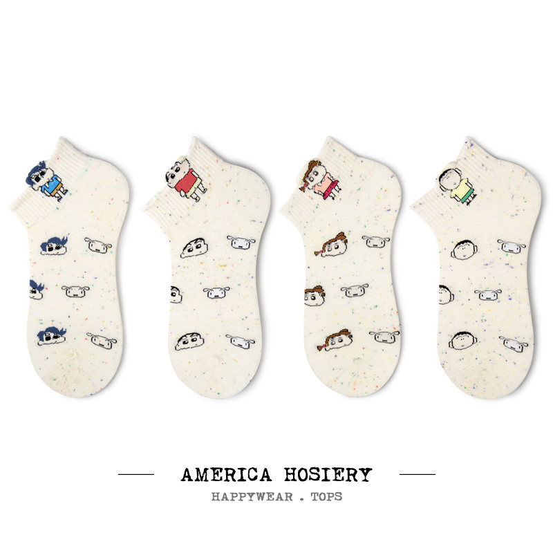 卡通动漫人物袜子女四季百搭薄款白色小短袜日系棉袜可爱学生少女,女士内衣/男士内衣/家居服,短袜,淘宝优惠券,粉丝福利购,淘宝优惠卷