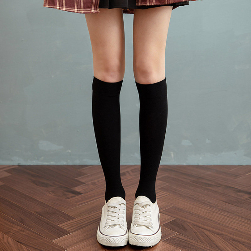 黑色暴击攻速jk小腿袜女潮ins长筒日系制服袜子中筒天鹅绒及膝袜,女士内衣/男士内衣/家居服,长筒袜,淘宝优惠券,粉丝福利购,淘宝优惠卷