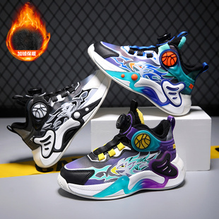 CEO ABC童鞋男童篮球鞋2025秋冬新款皮面加绒保暖棉鞋儿童运动鞋